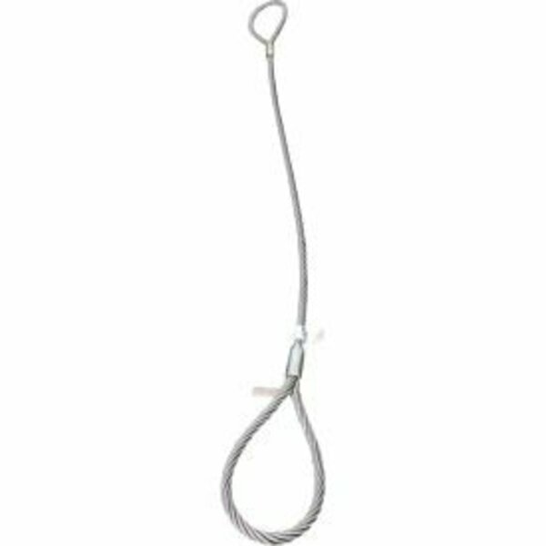Mazzella Lift America Wire Rope Sling 1/4in x 4' Eye & Eye, 960/1300/2600 Lbs Cap S101004